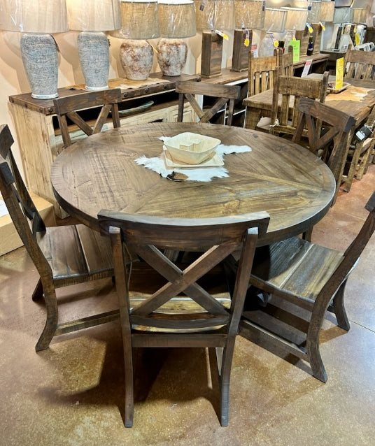 RUSTIC CANYON HOMESTEAD 60" ROUND DINING TABLE SET The Rustic Mile