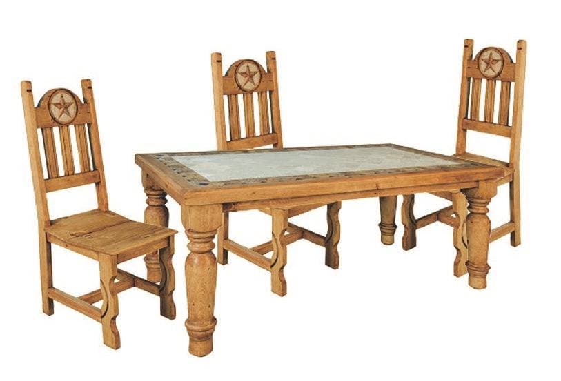 TRADITIONAL MARBLE DINING SET W/MARBLE STAR CHAIRS - The Rustic Mile
