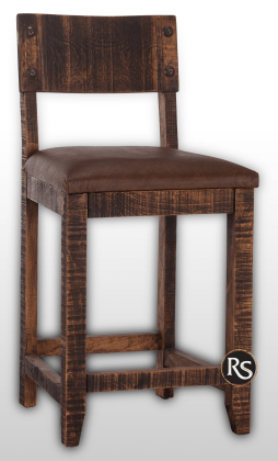RUSTIC 24" OR 30" BARSTOOL WITH CUSHION - The Rustic Mile
