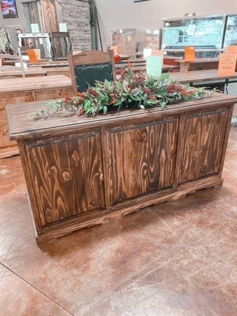 TRADITIONAL EXECUTIVE DESK W/ DARK STAIN - The Rustic Mile
