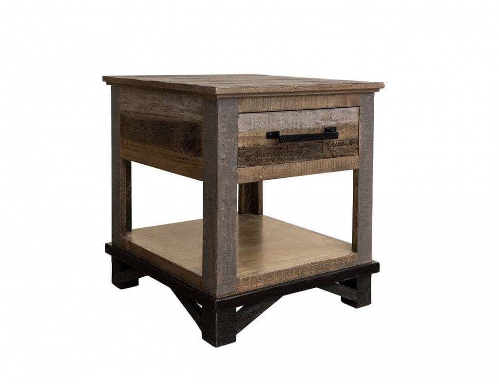 LOFT BROWN COFFEE TABLE AND TWO END TABLES - The Rustic Mile