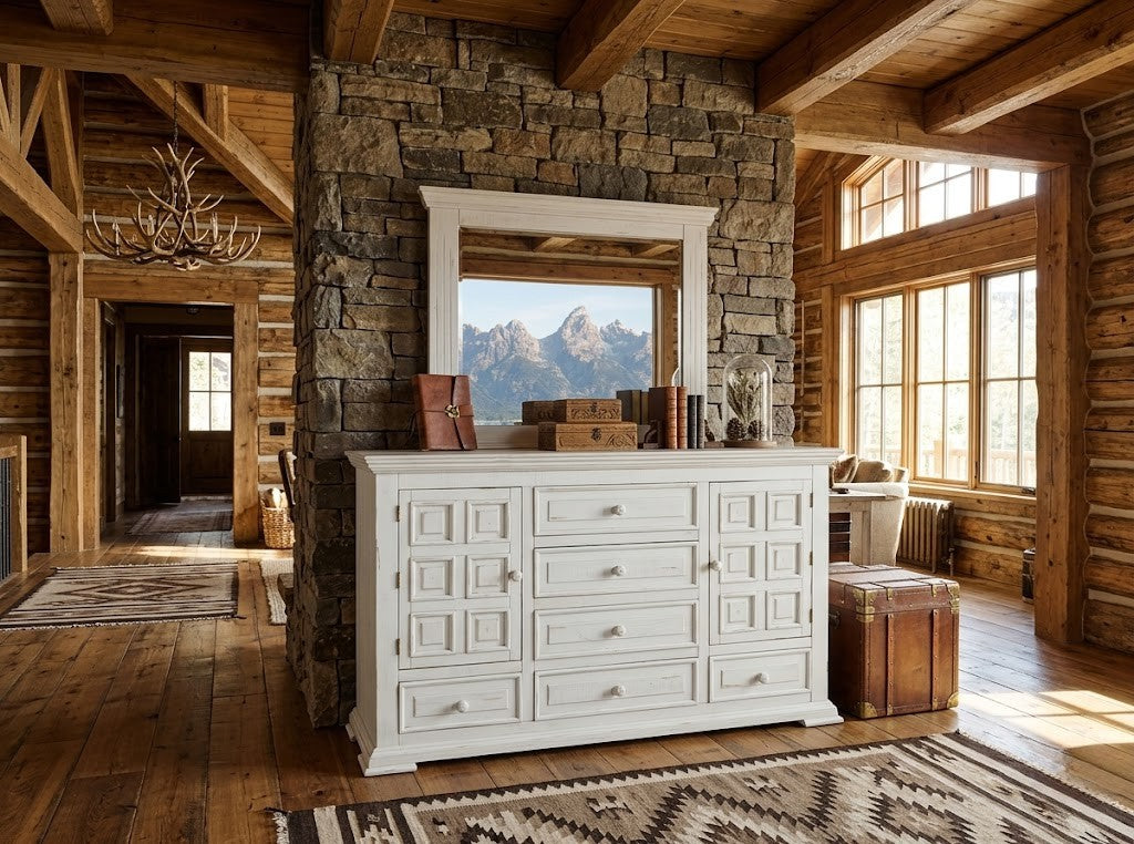 modern rustic bedroom dresser Levi Rustic Solid Wood Bedroom Dresser with 6 Drawers
