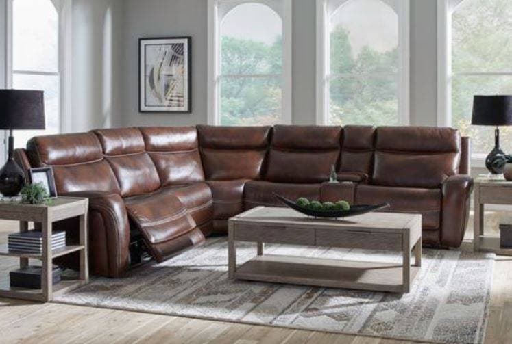 Rustic leather sectional with recliner discount