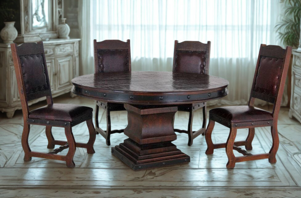 GRAND HACIENDA ROUND DINING SET - The Rustic Mile