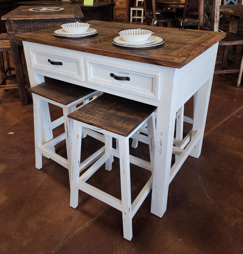 MONTANA KITCHEN ISLAND IN WHITE DISTRESSED - The Rustic Mile