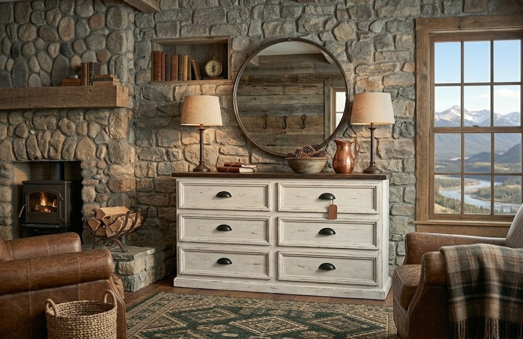 LONESTAR DRESSER WHITE DISTRESSED LONESTAR DRESSER WHITE DISTRESSED