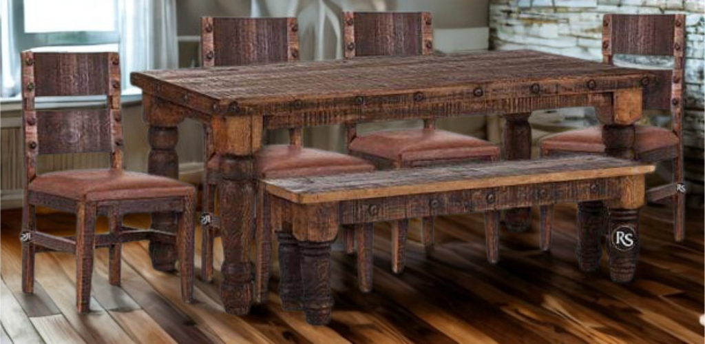 RUSTIC 6 FT SANTA RITA DINING SET - The Rustic Mile