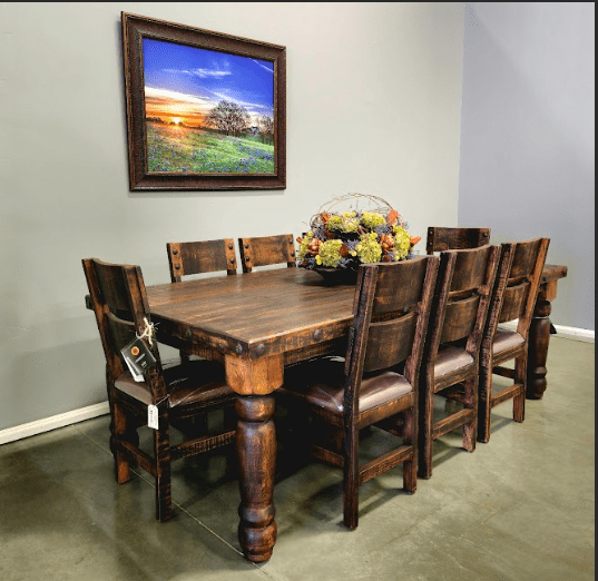 RUSTIC 8 FT SANTA RITA DINING SET - The Rustic Mile