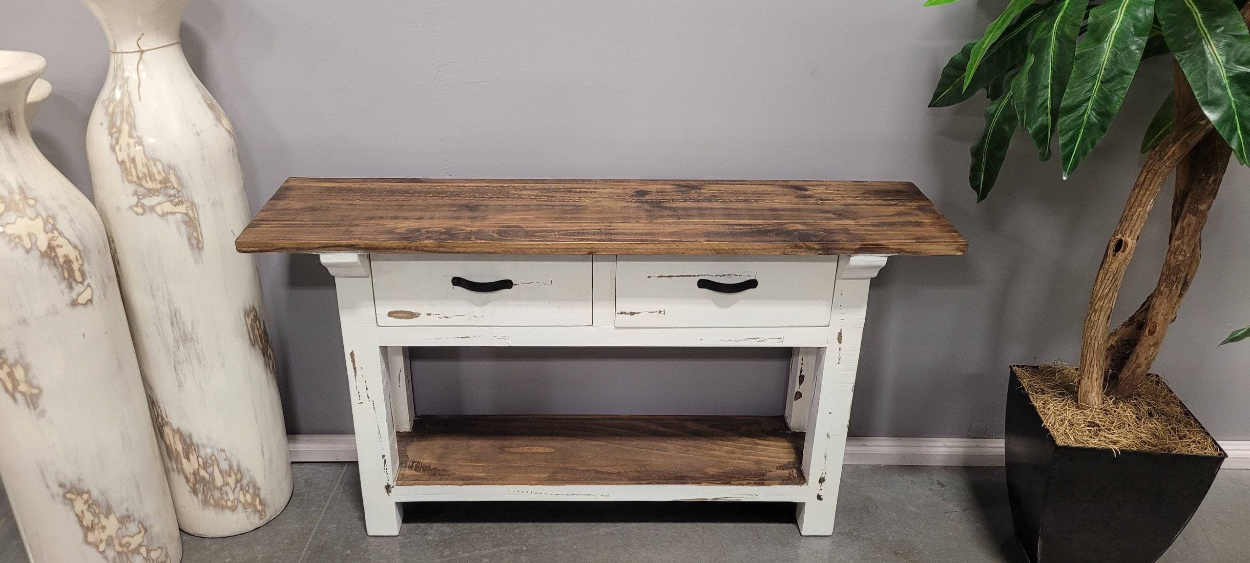 Hand Distressed Console Table with 2 ...