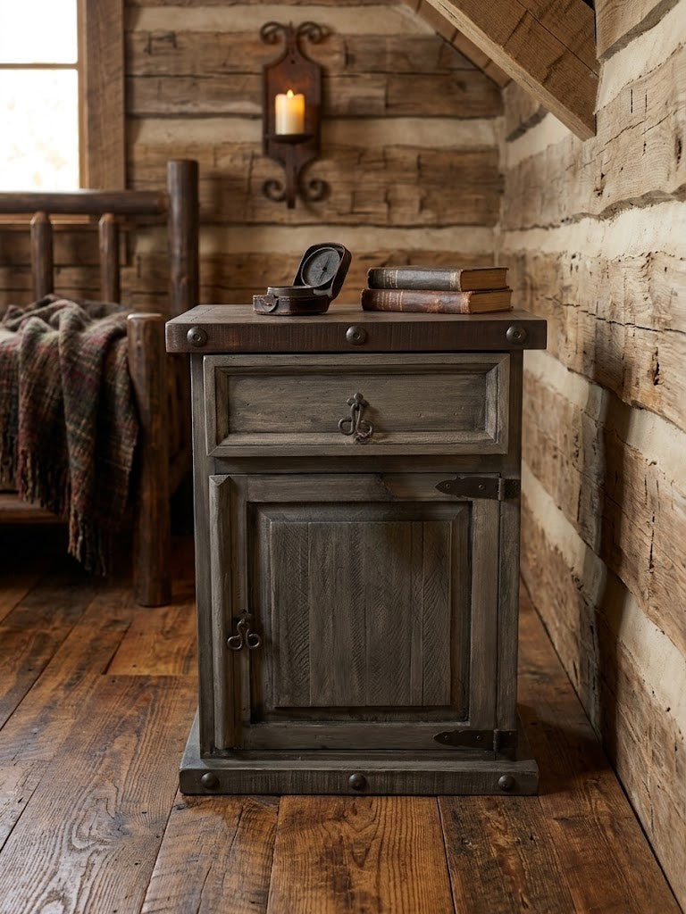 RUSTIC LARGE NIGHTSTAND WEATHERED FARMHOUSE – The Rustic Mile