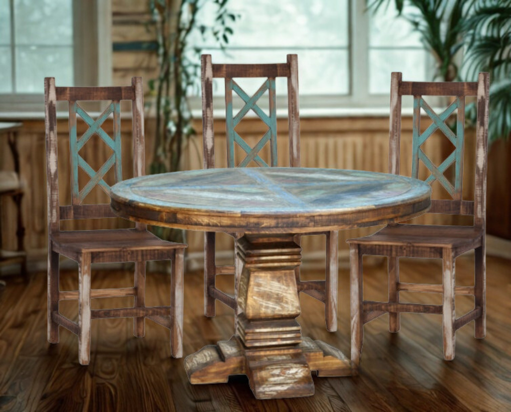 Round Rustic Dining Set ROUND DINING SETS – The Rustic Mile
