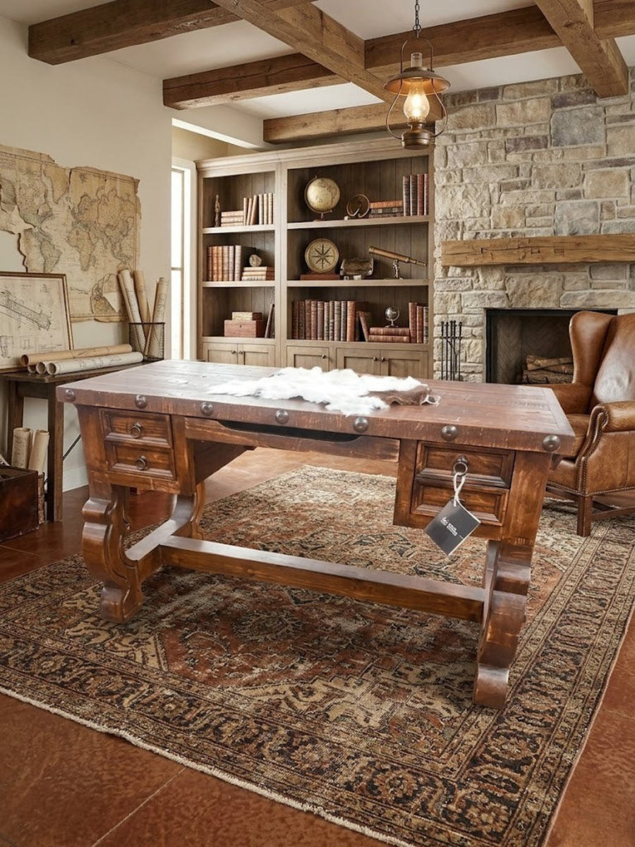 Rustic Deco Desk RUSTIC SANTA RITA DESK W/ CHESTNUT STAIN – The Rustic Mile