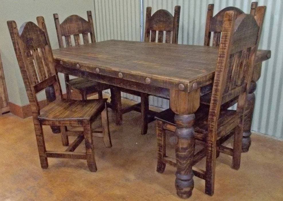 RUSTIC 6 FT SANTA RITA DINING SET - The Rustic Mile