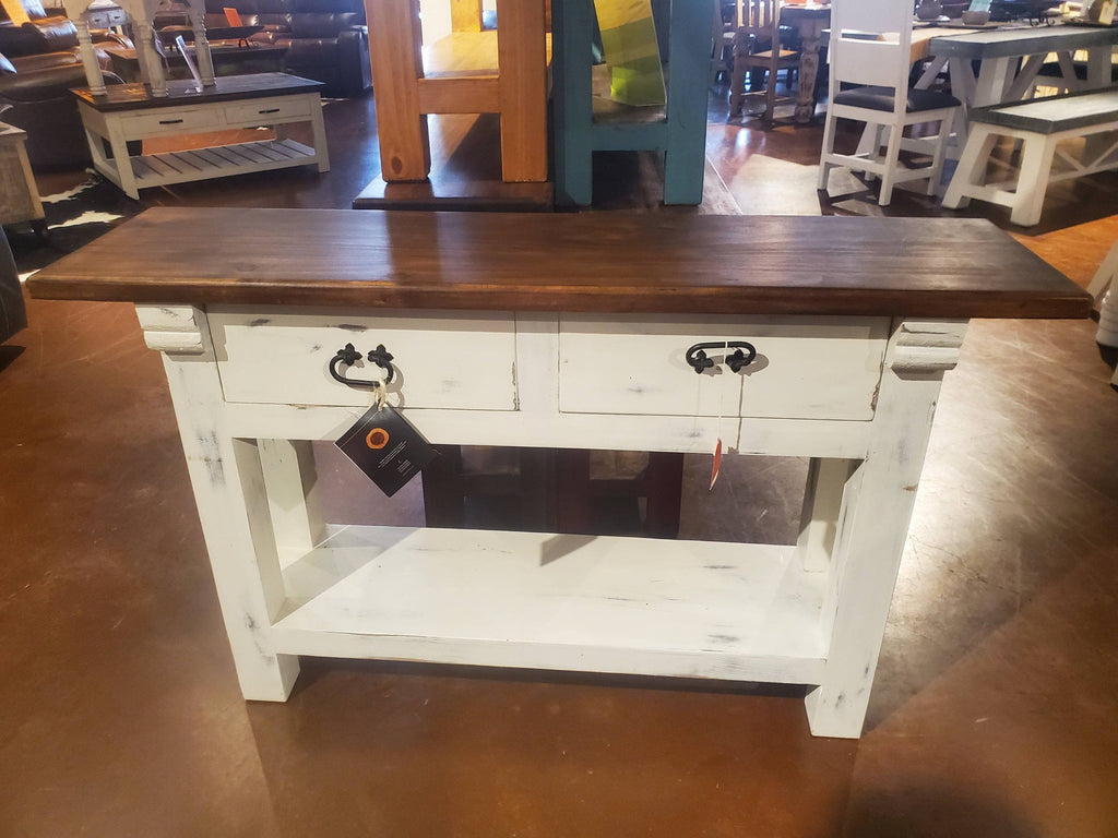 TRADITIONAL 2 DRAWER SOFA TABLE - The Rustic Mile