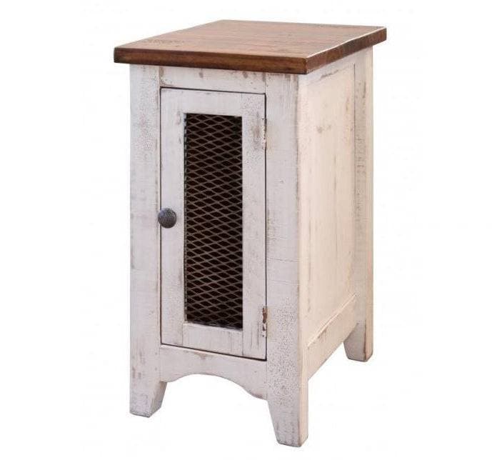 PUEBLO WHITE SIDE TABLE - The Rustic Mile