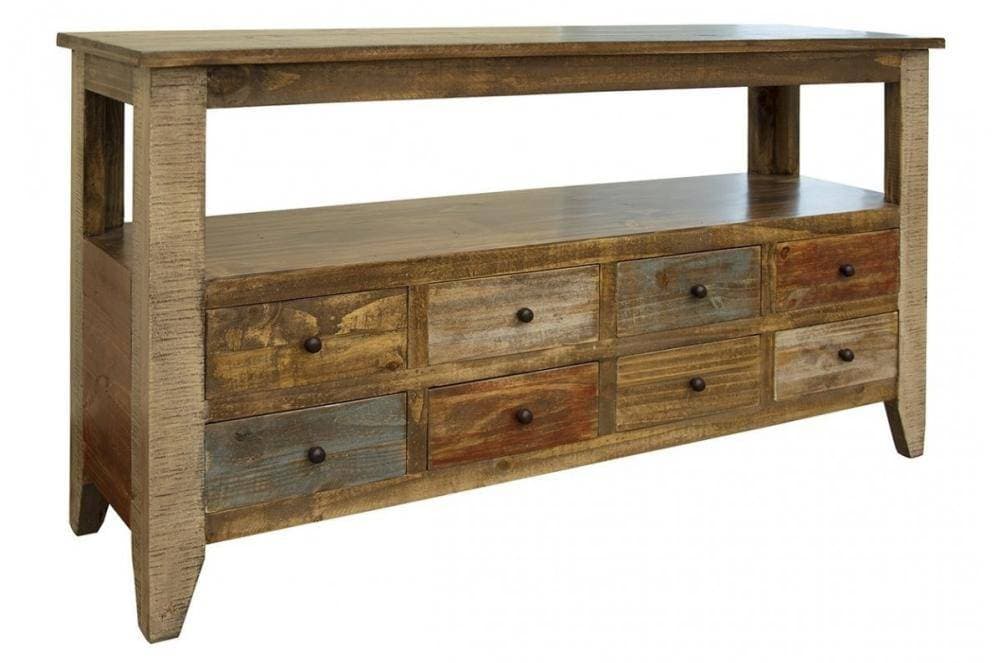 ANTIQUE 8 DRAWER SOFA TABLE - The Rustic Mile