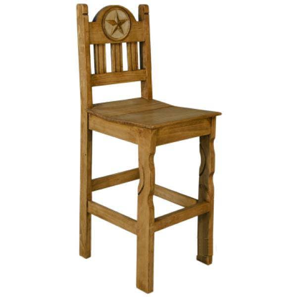 TRADITIONAL TEXAS BARSTOOL WITH MARBLE STAR - The Rustic Mile
