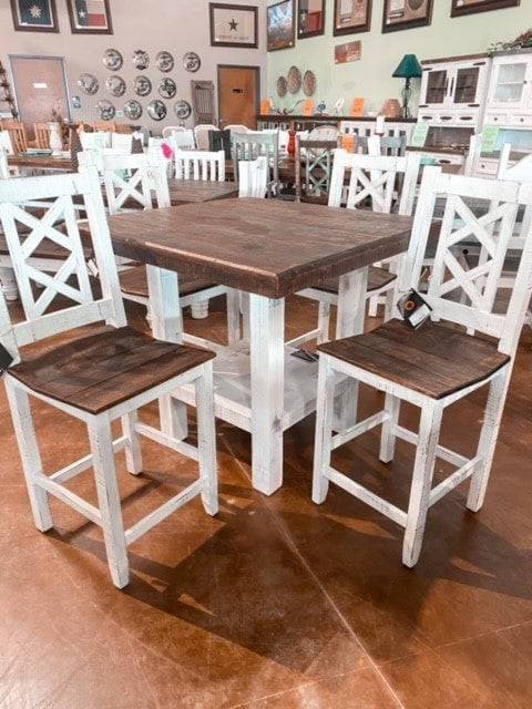 CABANA COUNTER HEIGHT TABLE SET W/ NEVADA STAIN - The Rustic Mile
