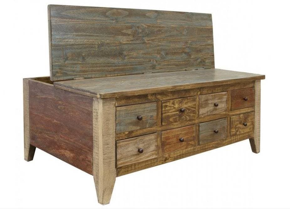 ANTIQUE MULTI-DRAWER COFFEE TABLE - The Rustic Mile