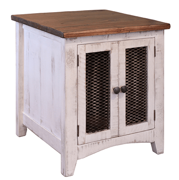 PUEBLO WHITE END TABLE - The Rustic Mile