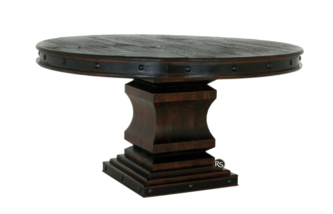 GRAND HACIENDA 60" ROUND PEDESTAL DINING ROOM TABLE - The Rustic Mile