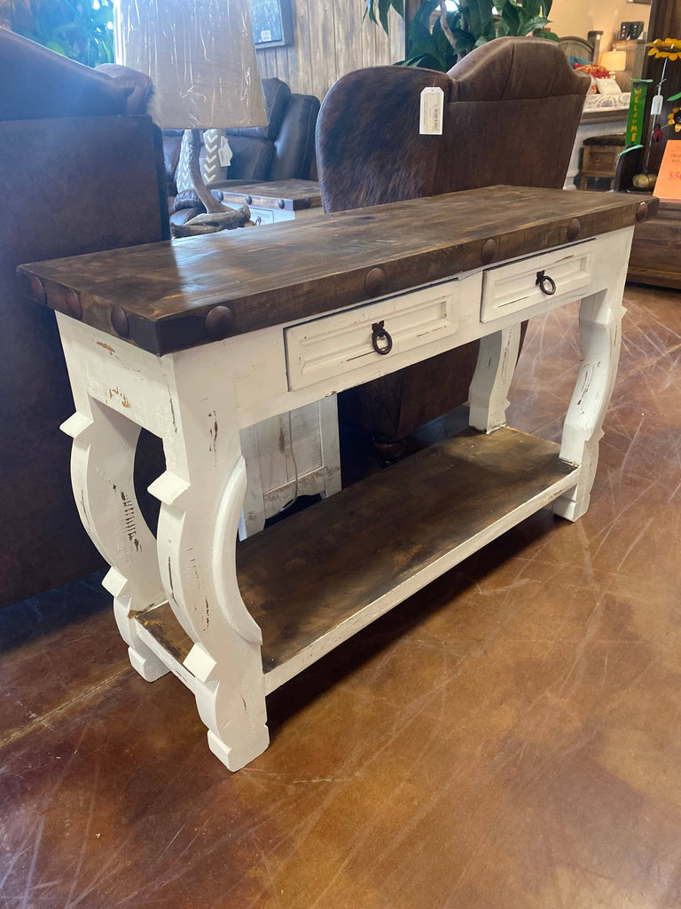 HONDO COFFEE TABLE SET WHITE DISTRESSED - The Rustic Mile
