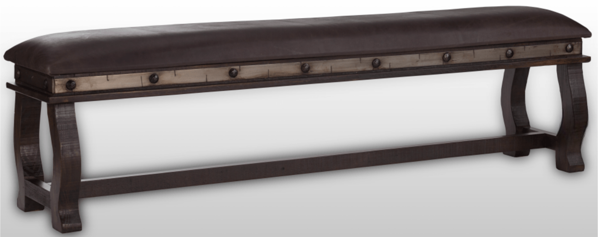 GRAND HACIENDA 6FT DINING BENCH WITH LEATHER CUSHION