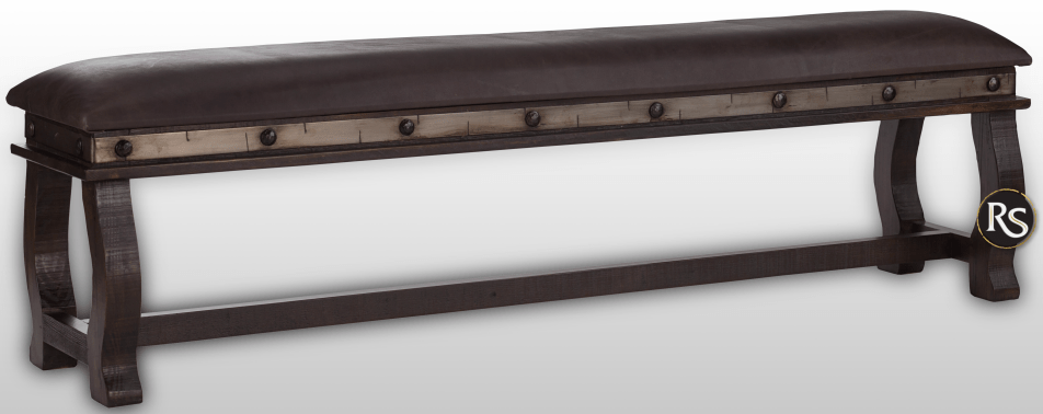 GRAND HACIENDA 6FT DINING BENCH WITH LEATHER CUSHION - The Rustic Mile