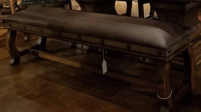 GRAND HACIENDA 6FT DINING BENCH WITH LEATHER CUSHION - The Rustic Mile