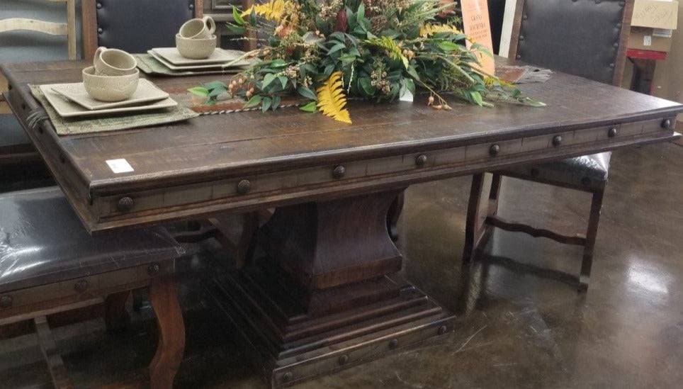 GRAND HACIENDA 6FT PEDESTAL DINING ROOM TABLE - The Rustic Mile