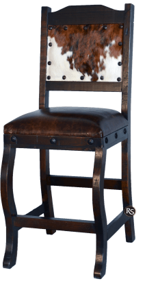 GRAND HACIENDA 24" COUNTER STOOL WITH COWHIDE - The Rustic Mile