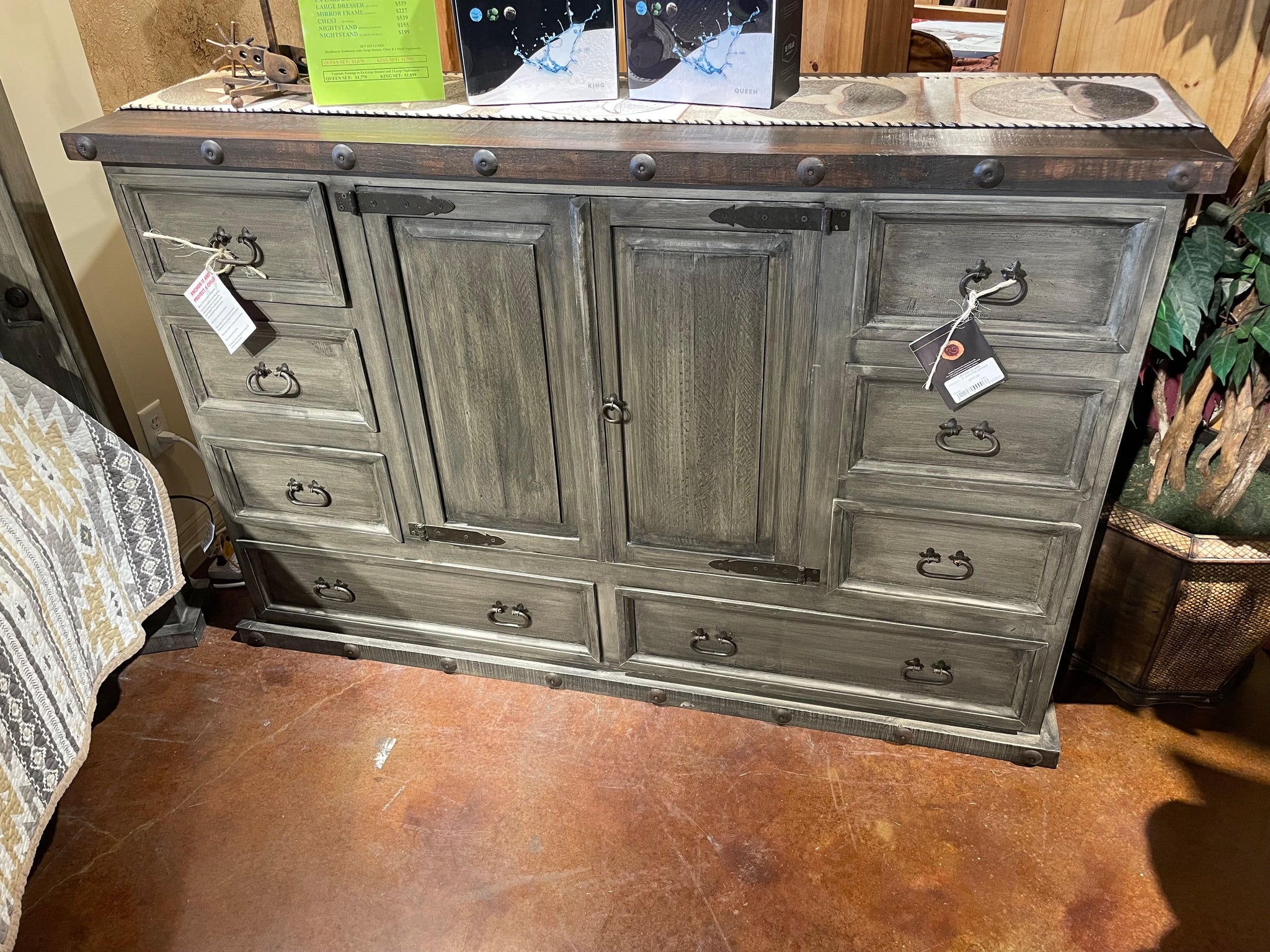 RUSTIC EXTRA-LARGE DRESSER WEATHERED FARMHOUSE The Rustic Mile RUSTIC EXTRA-LARGE DRESSER WEATHERED FARMHOUSE The Rustic Mile
