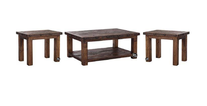 RUSTIC COFFEE TABLE AND TWO END TABLES - The Rustic Mile