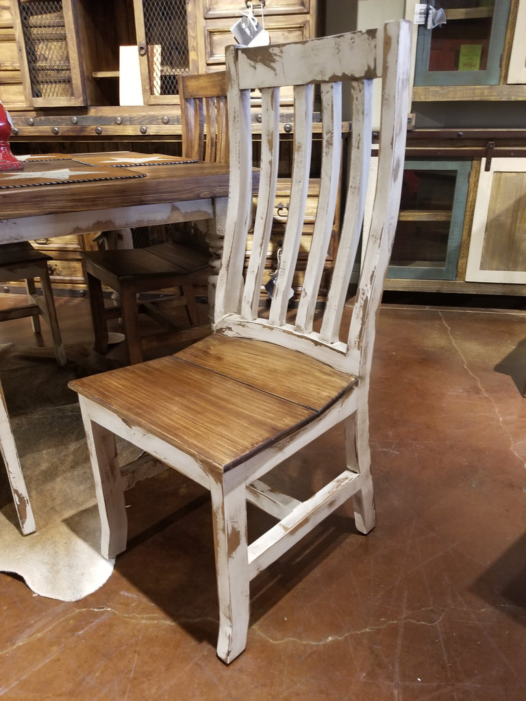 TRADITIONAL SANTA RITA CHAIR W/ OLDIE WHITE STAIN - The Rustic Mile