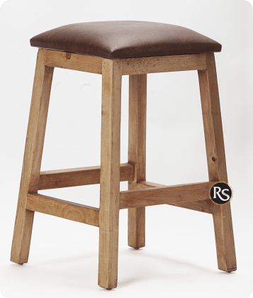 TRADITIONAL 24" STOOL WITH CUSHION - The Rustic Mile