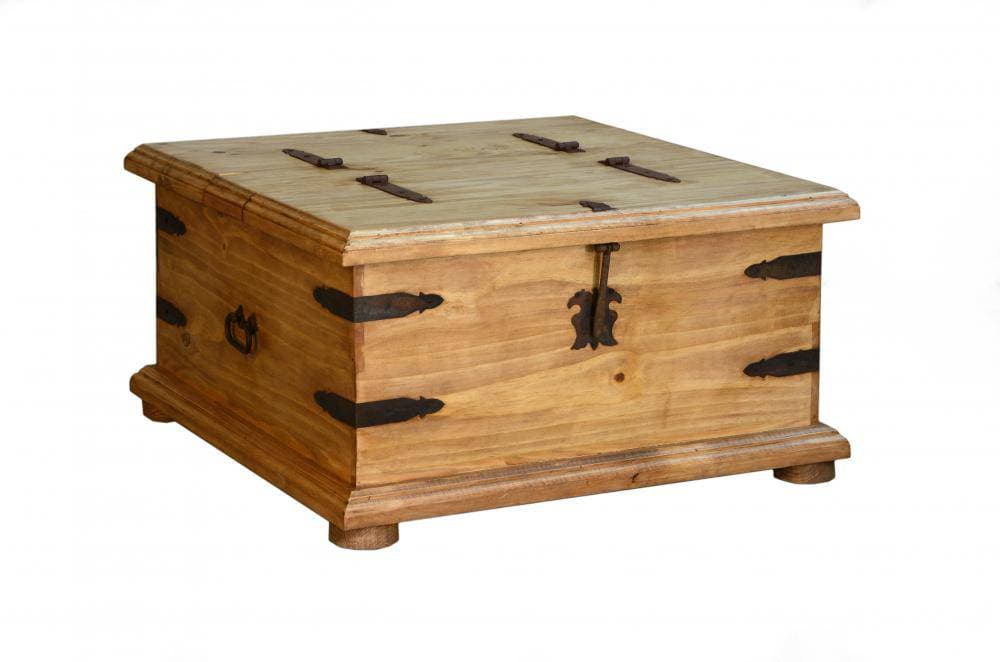 GRAND HACIENDA TRUNK COFFEE TABLE AND TWO TRUNK END TABLES