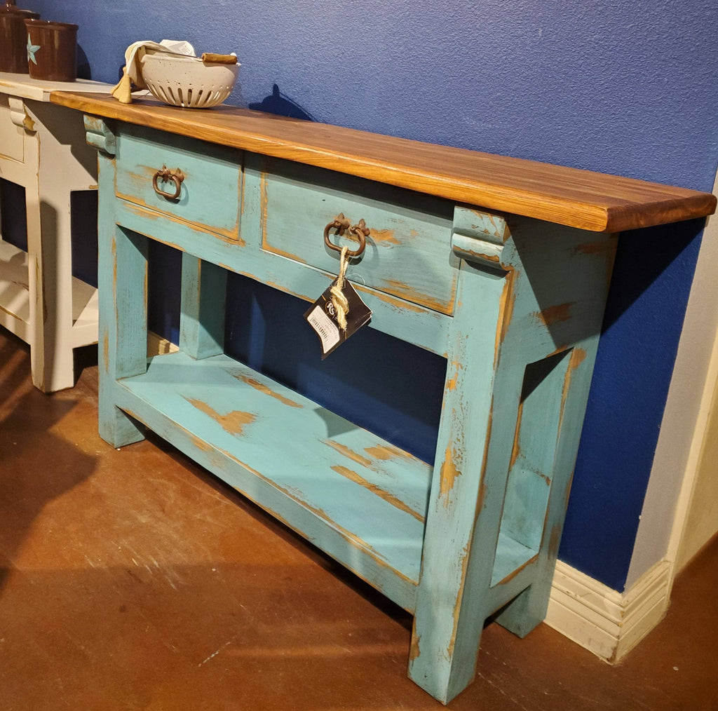 TRADITIONAL 2 DRAWER SOFA TABLE - The Rustic Mile