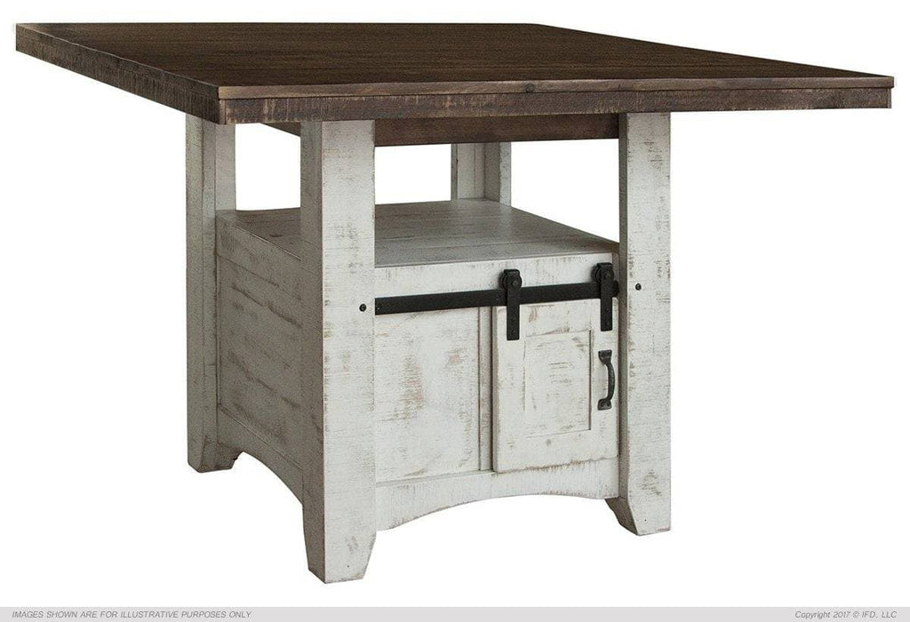 PUEBLO WHITE 52" SQUARE COUNTER HEIGHT TABLE - The Rustic Mile