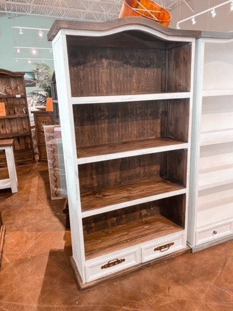 RUSTIC CANYON BOOKCASE W/ WHITE DISTRESSED STAIN - The Rustic Mile