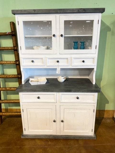 RUSTIC CANYON HUTCH AND BUFFET W/ WHITE LAVA STAIN - The Rustic Mile