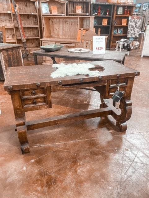 RUSTIC SANTA RITA DESK W/ CHESTNUT STAIN - The Rustic Mile