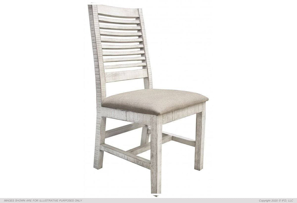 STONE LADDER BACK CHAIR W/ IVORY FINISH - The Rustic Mile