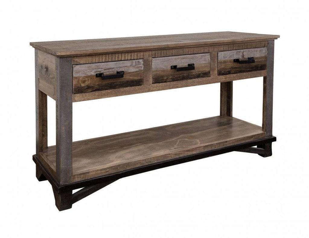 LOFT BROWN COFFEE TABLE AND TWO END TABLES - The Rustic Mile