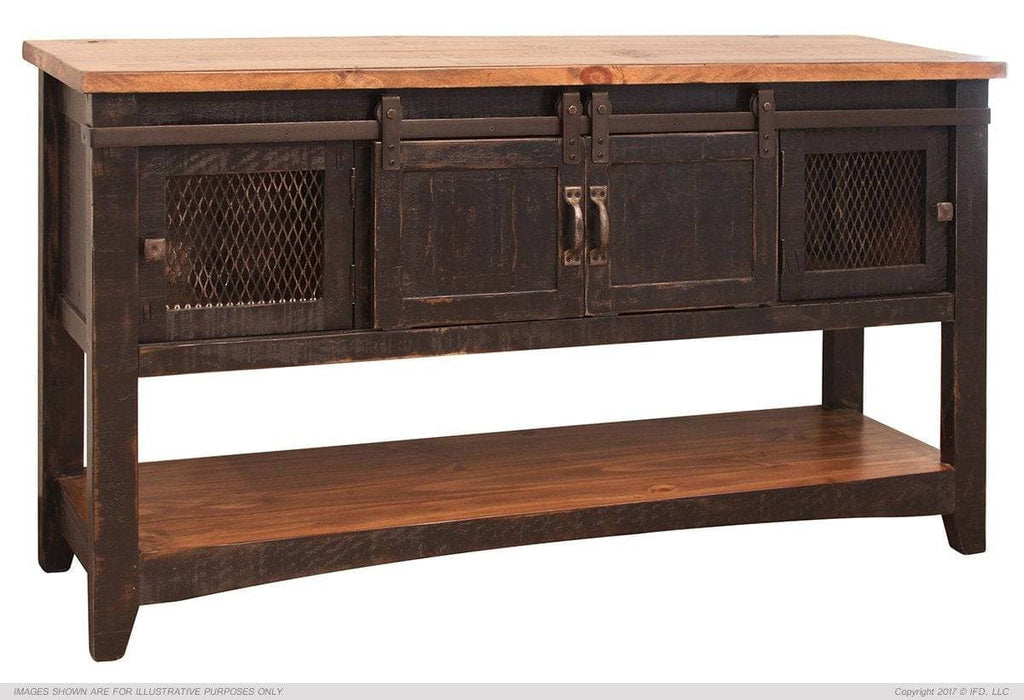 BLACK PUEBLO COFFEE TABLE AND 2 END TABLES - The Rustic Mile