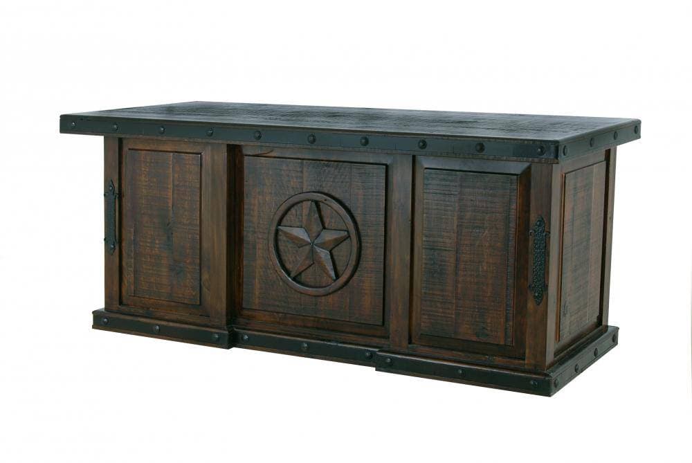 GRAND HACIENDA EXECUTIVE DESK WITH CARVED STAR - The Rustic Mile