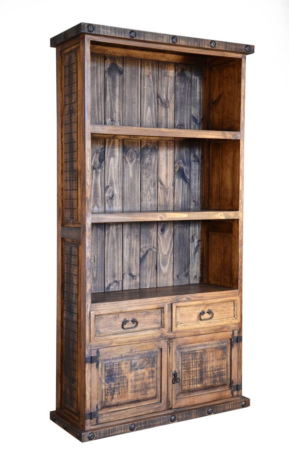 RUSTIC BOOKCASE WITH 2 DRW/DOORS | The Rustic Mile