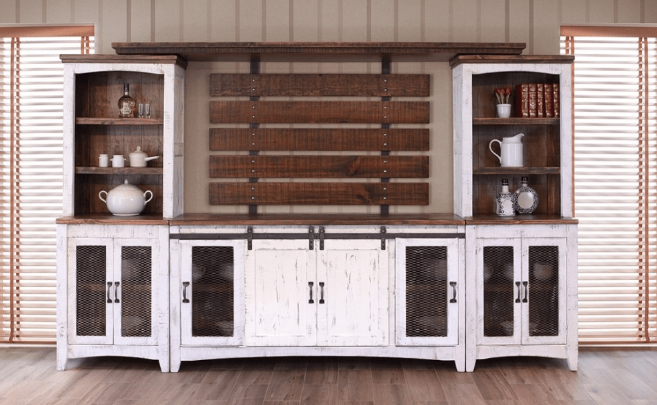 PUEBLO WHITE ENTERTAINMENT CENTER